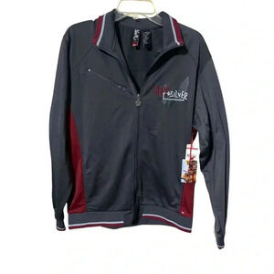 Quiksilver Treat Yourself Jacket Full Zip Gray Red 90's Streetwear Y2K Large SK8